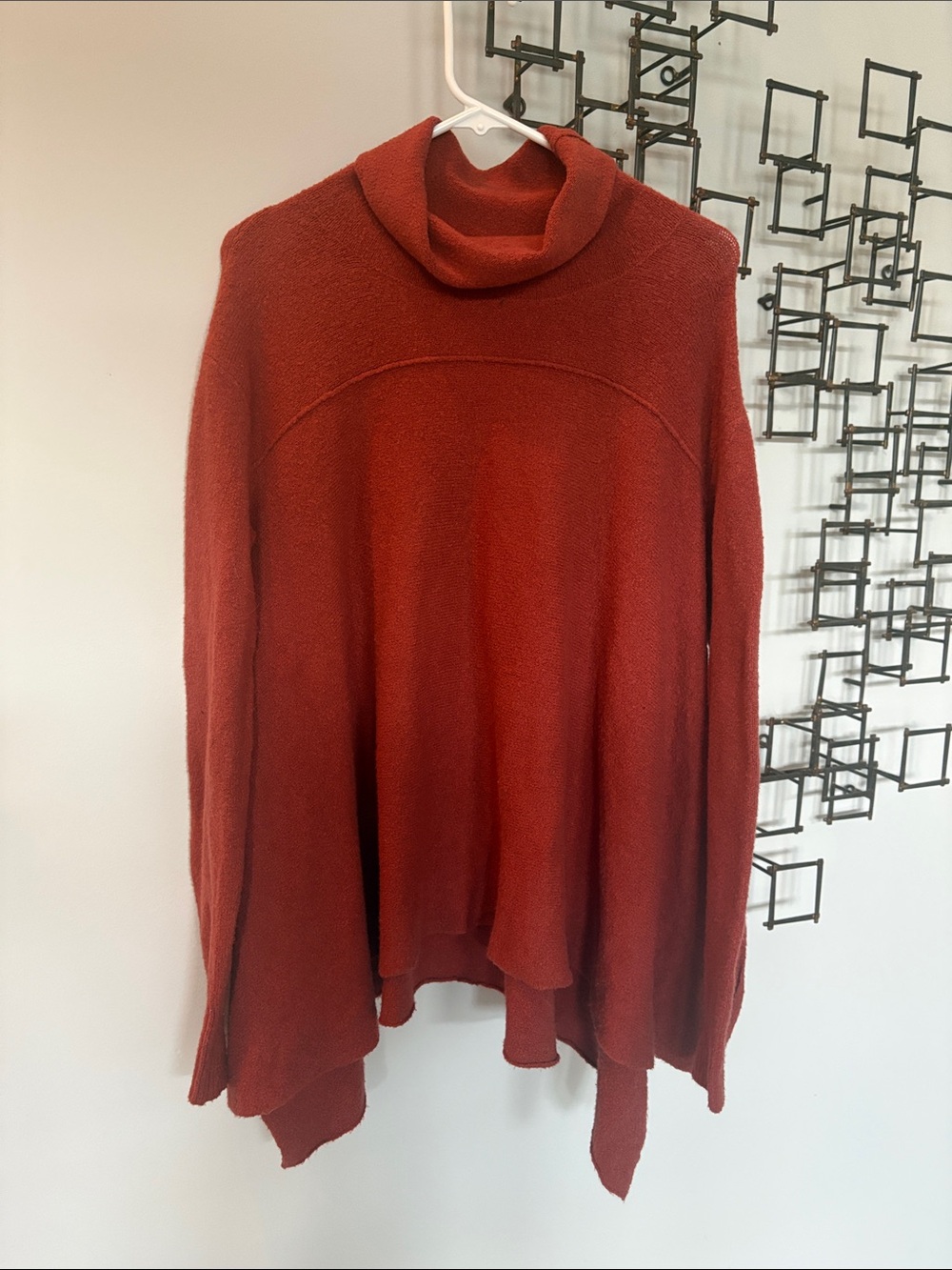 Turtleneck Women's Sweater - Rust Red